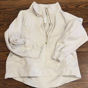 Lululemon Athletica Heather Gray Scuba Half-Zip Hoodie- Full